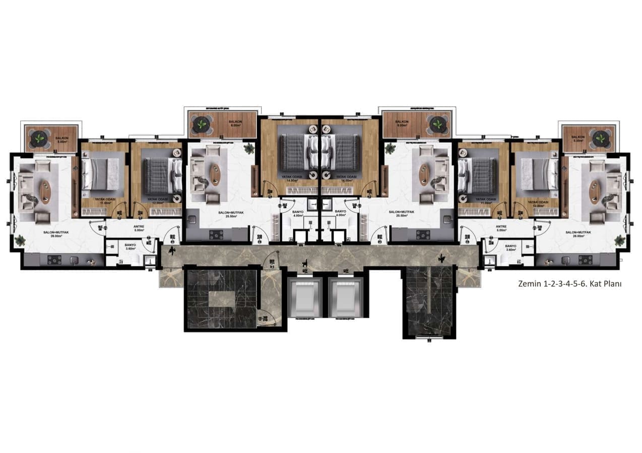 Жилой комплекс в районе Конаклы, Аланья, Турция № 2107 - фото 19