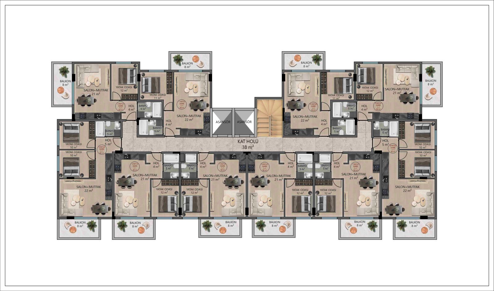 Жилой комплекс в районе Конаклы, Аланья, Турция № 2125 - фото 7
