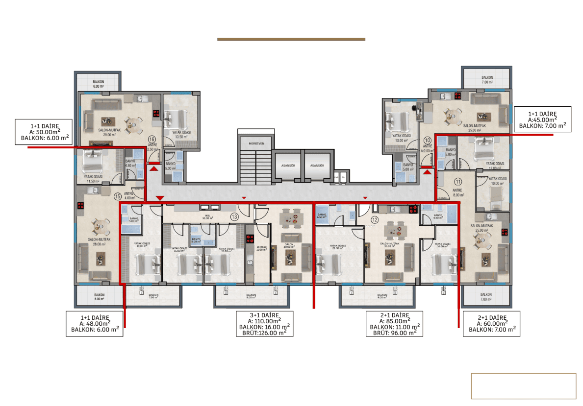 Жилой комплекс в районе Алания, Аланья, Турция № 3155 - фото 35