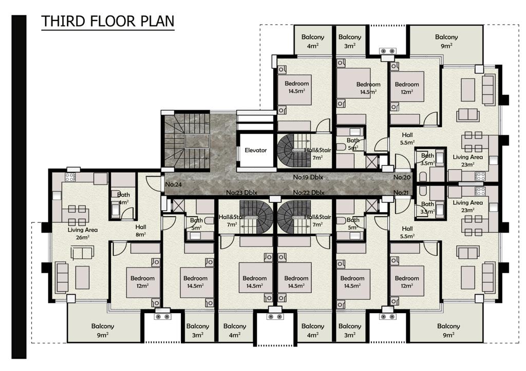 Продажа дуплекса в районе Оба, Аланья, Турция № 978 - фото 34