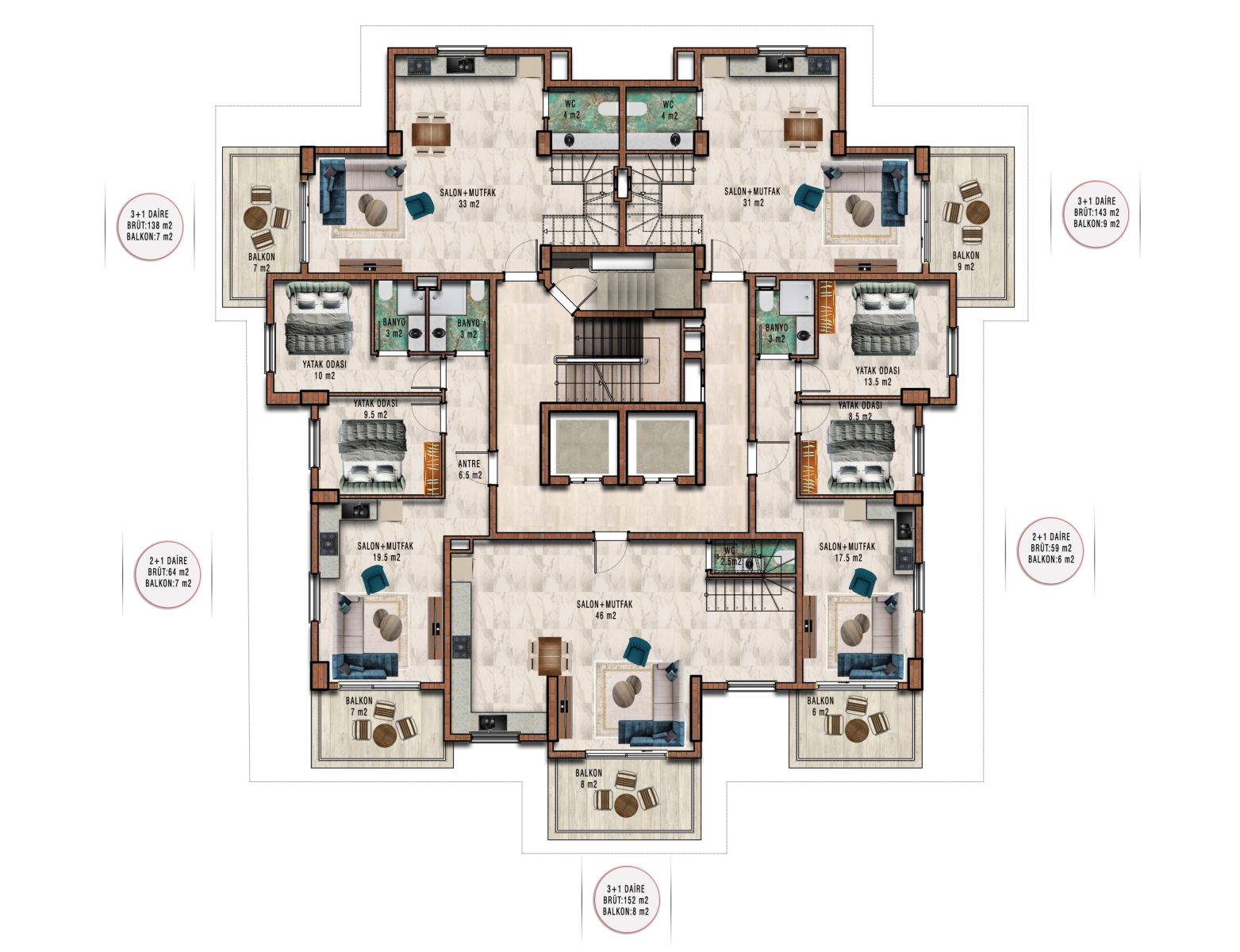 Ático 4 habitaciones  Mahmutlar, Turquía