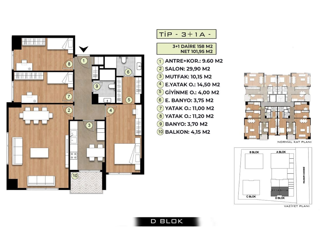 Wohnung 3 Zimmer  Marmararegion, Türkei