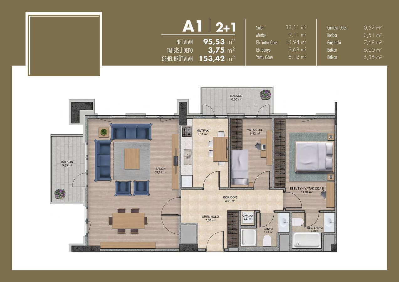 Apartamento 2 habitaciones  Marmara Region, Turquía